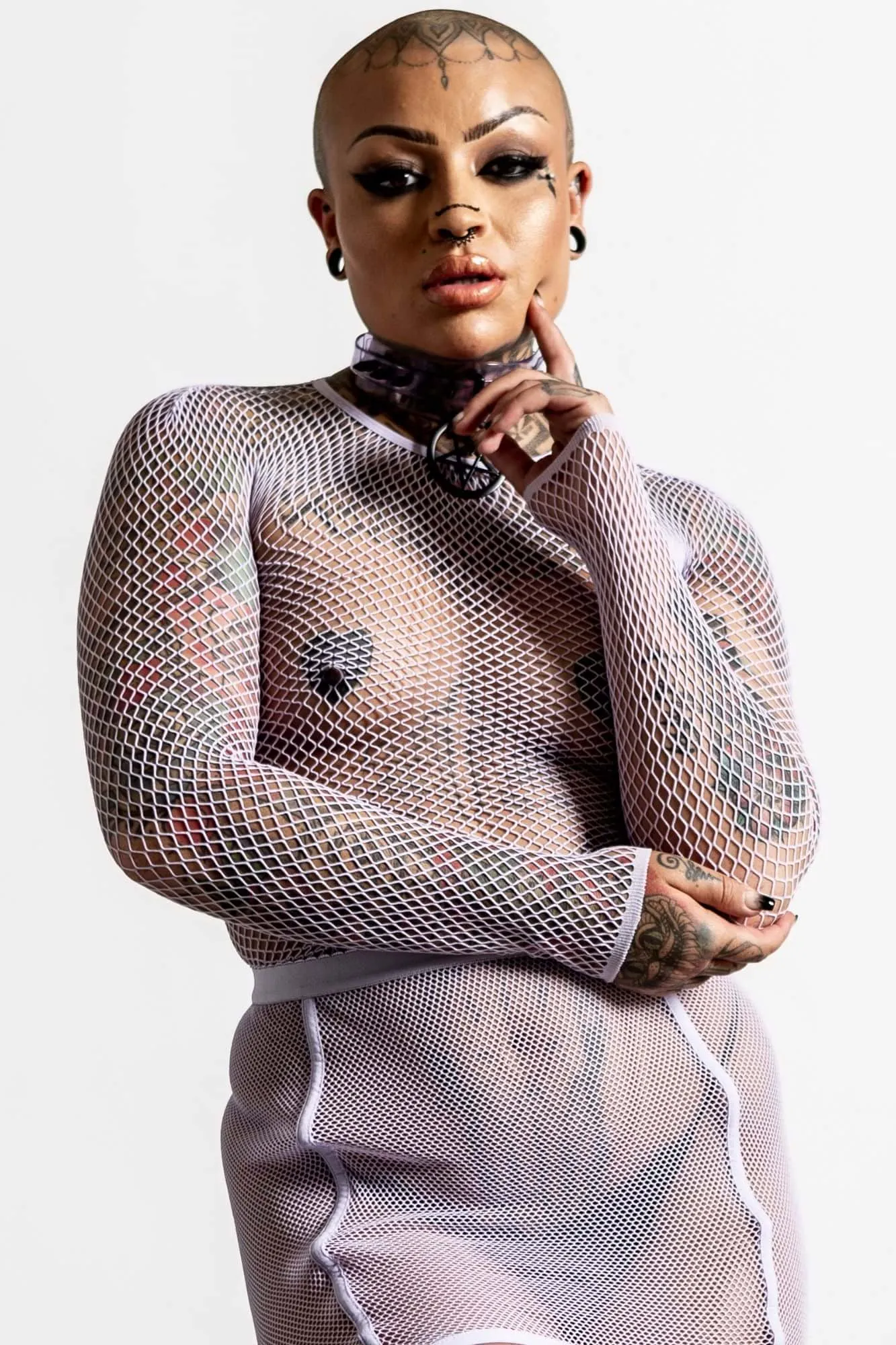 Sweetheart Fishnet Top [LILAC]