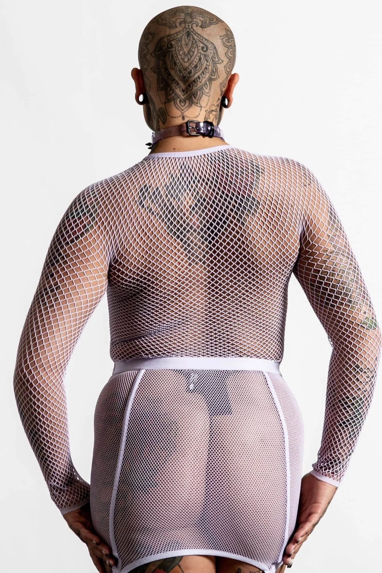 Sweetheart Fishnet Top [LILAC]