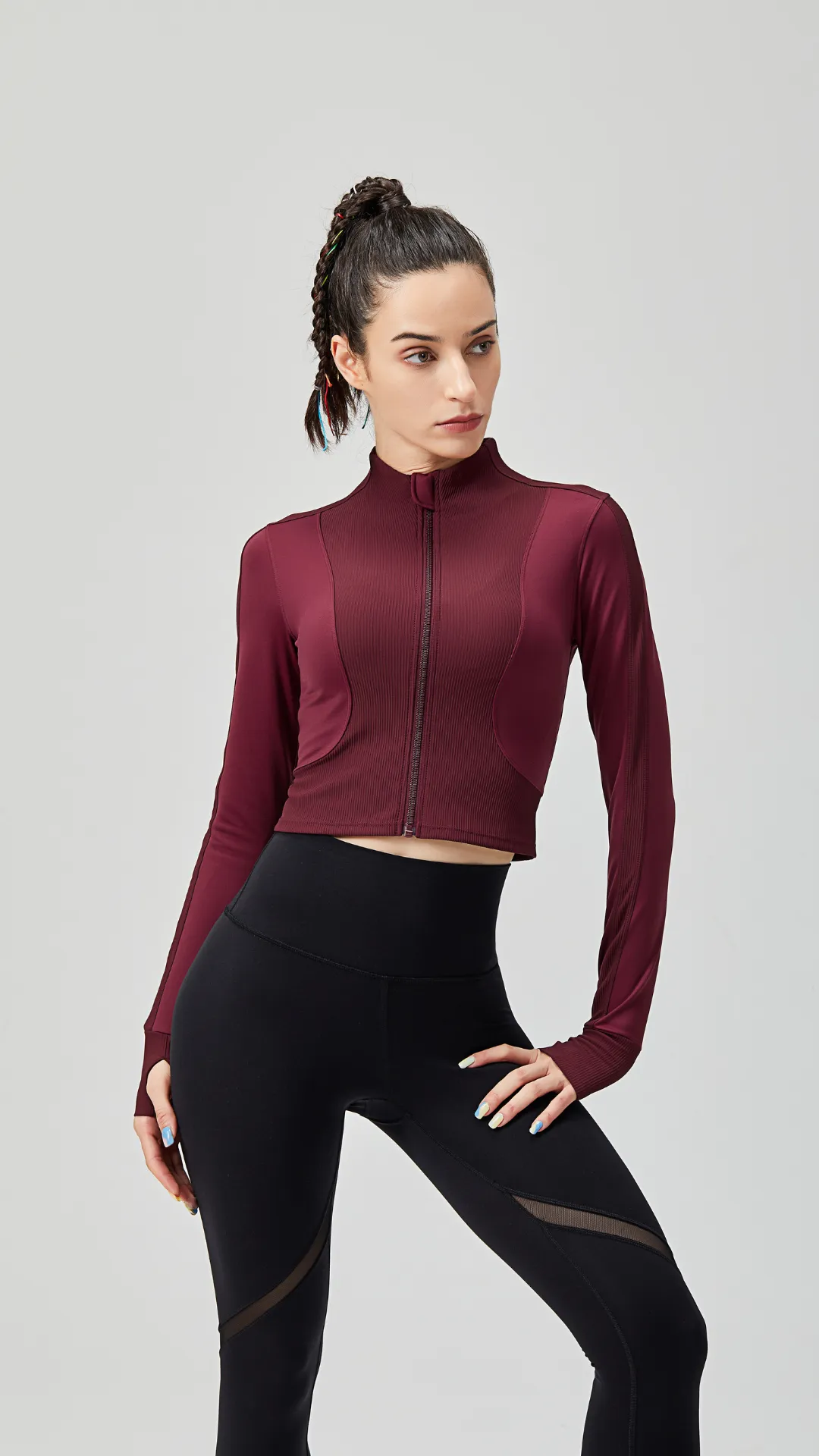 The Dual-Tone Ribbed Luxe Crop Jacket
