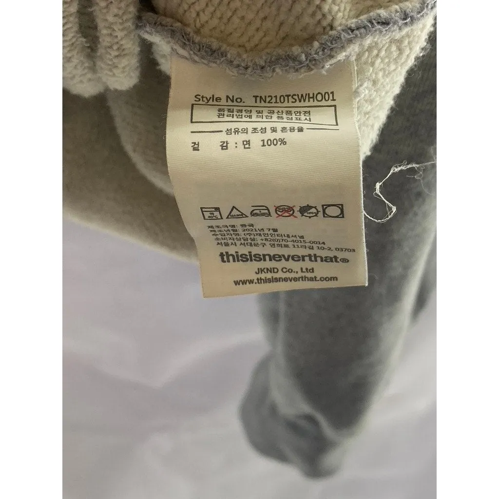 THISISNEVERTHAT Men's Gray/Navy T-Logo Pullover Casual Hoodie SZ XL