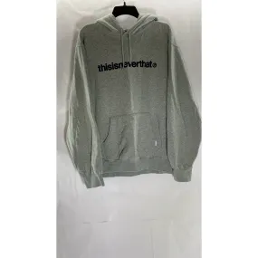 THISISNEVERTHAT Men's Gray/Navy T-Logo Pullover Casual Hoodie SZ XL