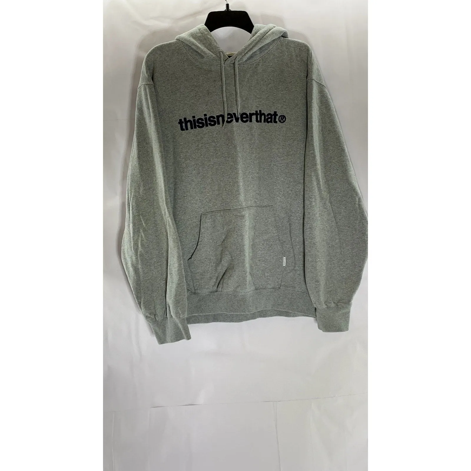 THISISNEVERTHAT Men's Gray/Navy T-Logo Pullover Casual Hoodie SZ XL