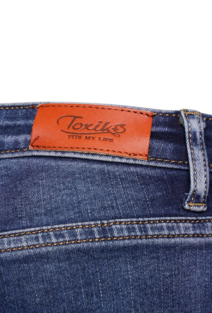 Toxik3 L185-J86 High Waist Skinny Jeans - Dark Blue