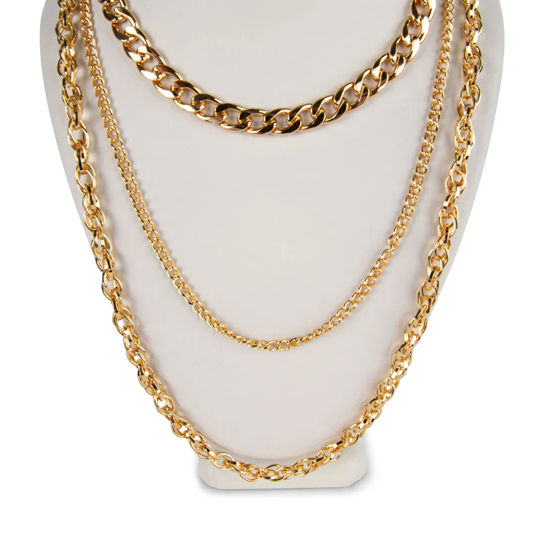 TRIPLE LAYER NECKLACE GOLD