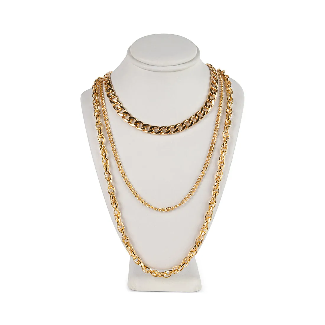 TRIPLE LAYER NECKLACE GOLD