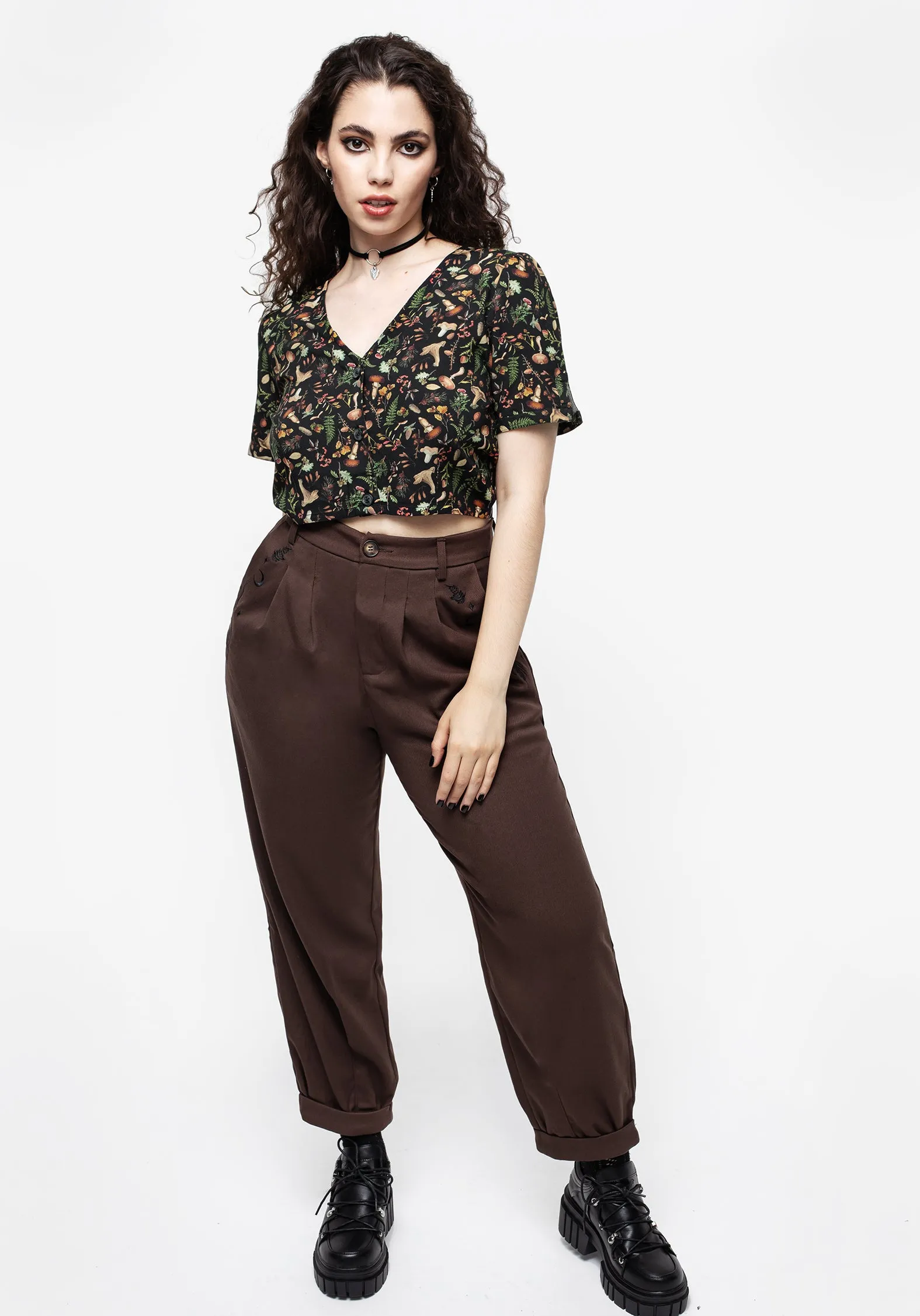 Vasilisa Button Up Crop Top