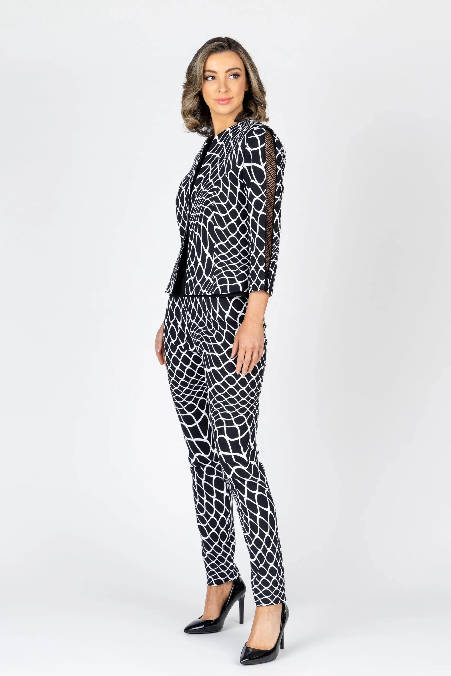 VERTIGO Mesh Detail Suit Jacket
