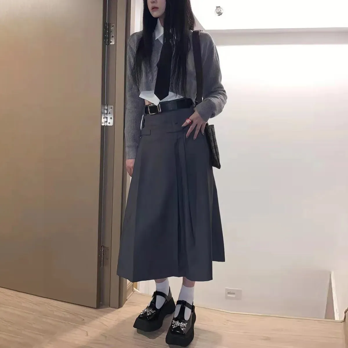 Vintage Pleated Maxi Skirt