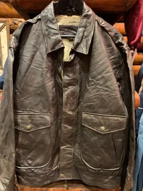 Vintage St Johns Bay USA, Type A2 Flight Bomber Jacket, Large