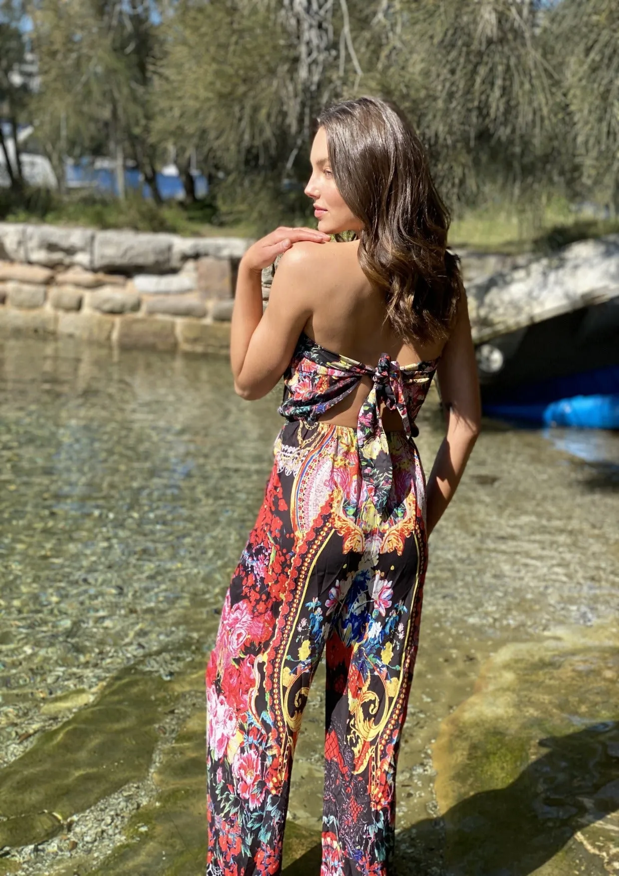 VY0254SS Embellished Strapless Jumpsuit (Pack)