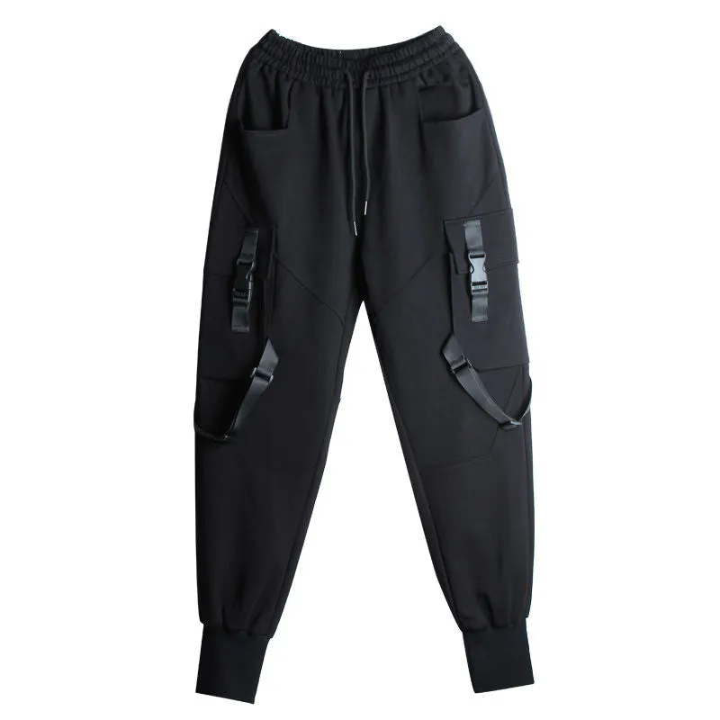 Women's Nylon High-Waist Joggers With Pockets