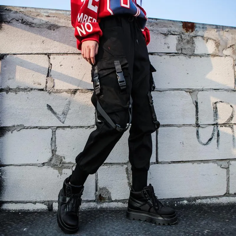 Women's Nylon High-Waist Joggers With Pockets