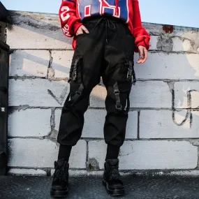 Women's Nylon High-Waist Joggers With Pockets