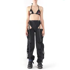 Women's Spring/Autumn Casual Straight Wide Leg Cargo Pants