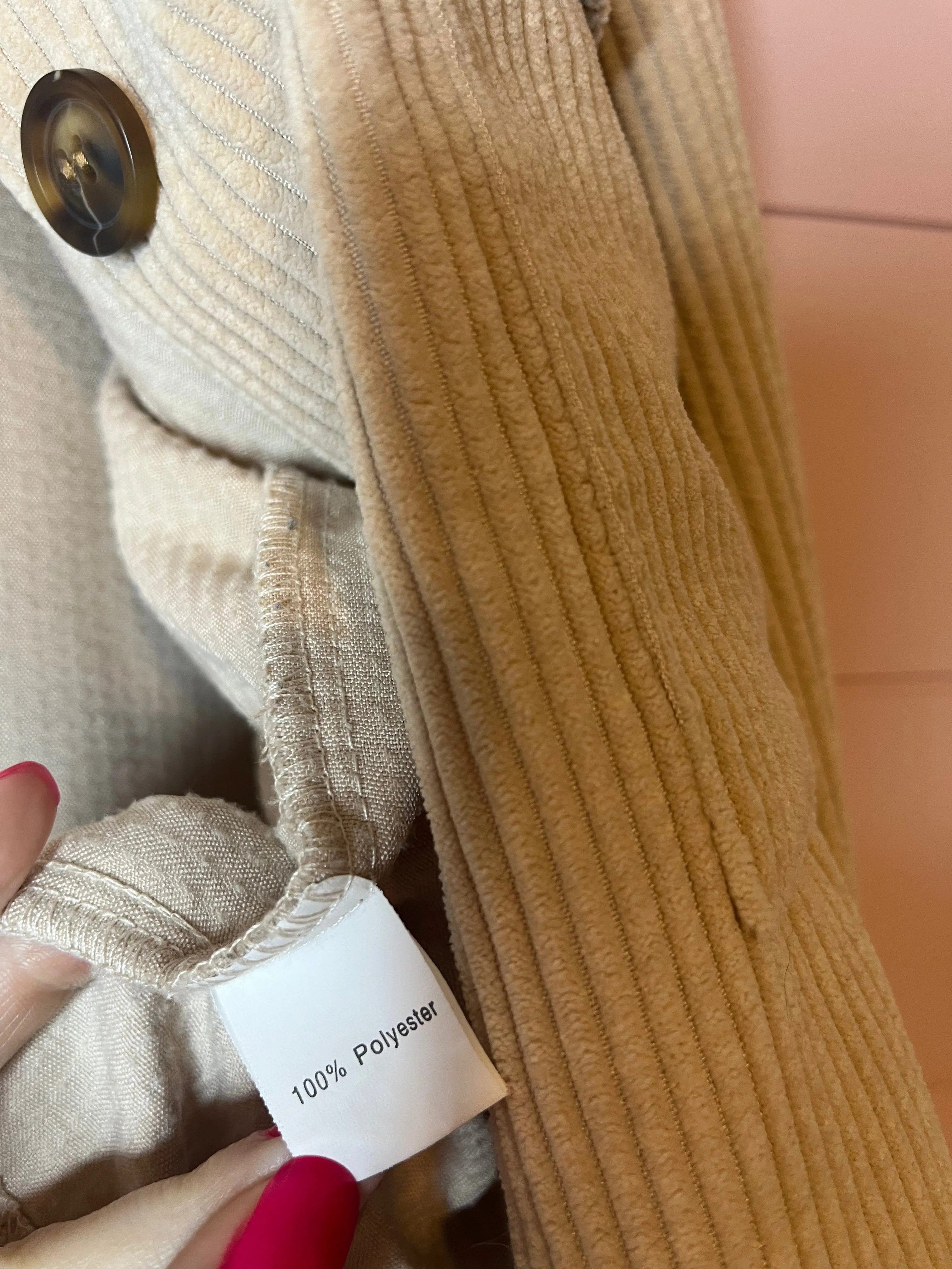 XL Tan Corduroy Cropped Jacket