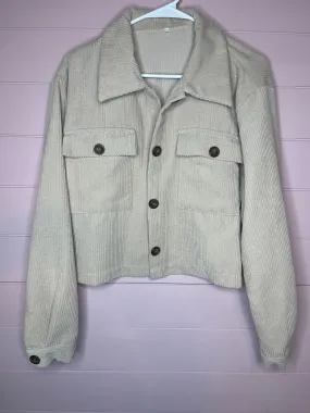 XL Tan Corduroy Cropped Jacket