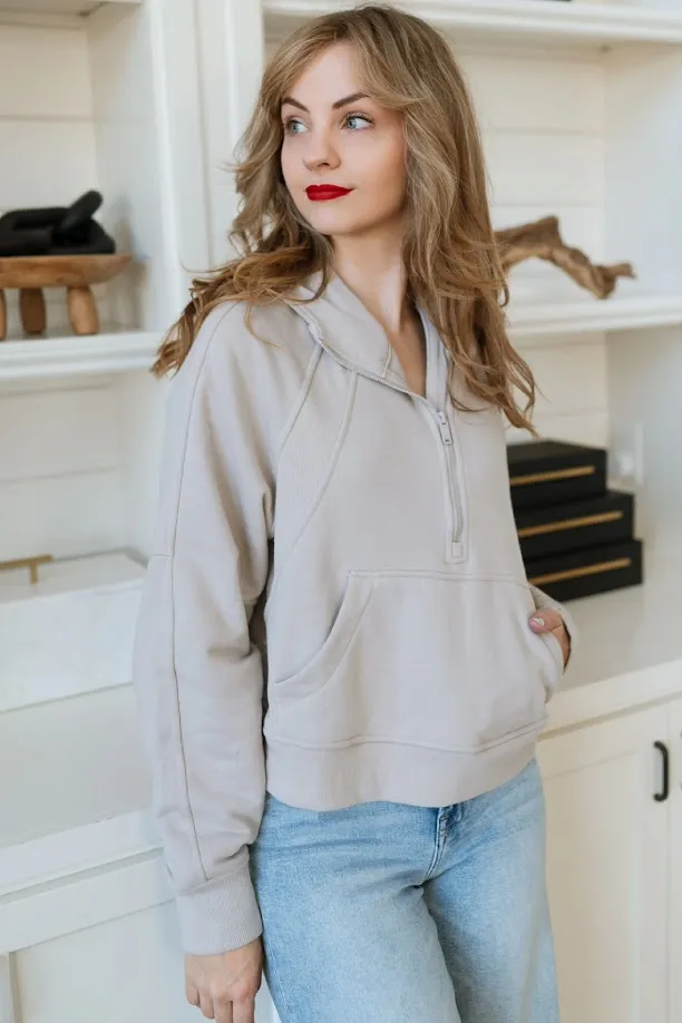 Zabelle French Terry Hoodie - Taupe